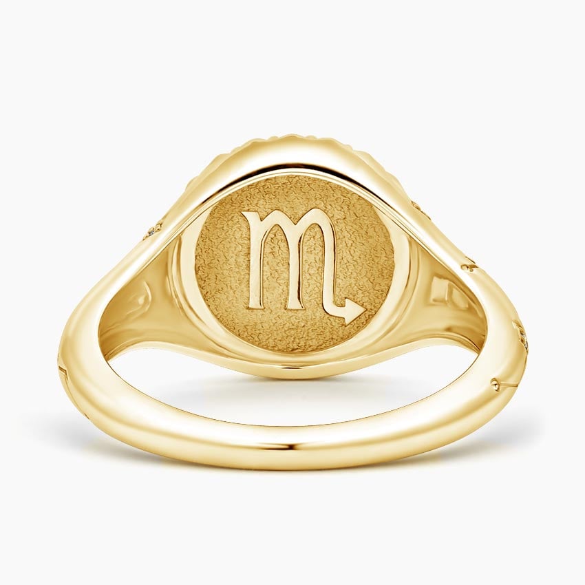 Scorpio Zodiac Diamond Signet Ring