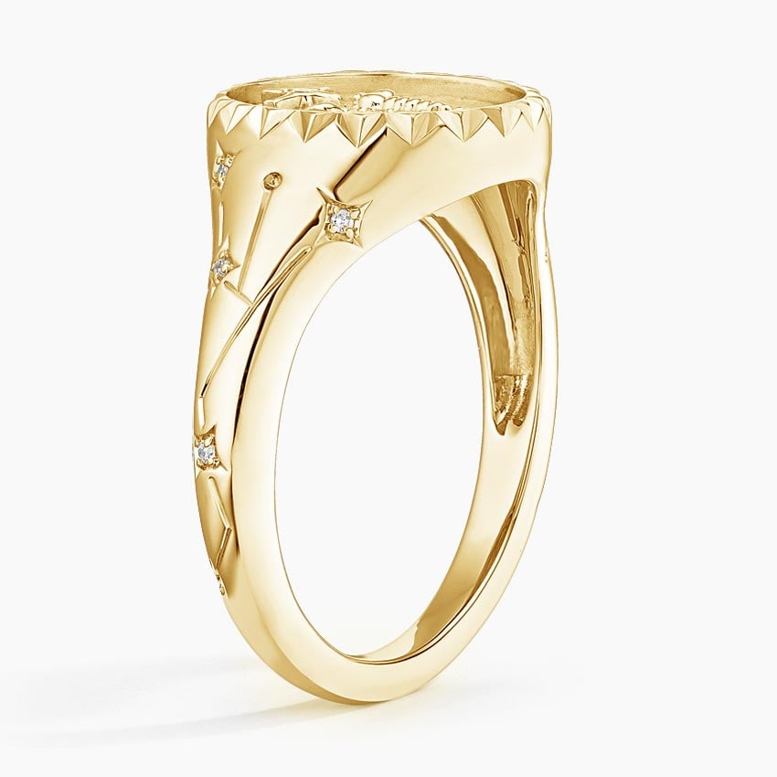 Scorpio Zodiac Diamond Signet Ring